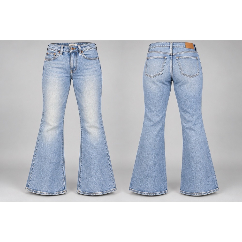Madewell  Perfect Vintage Flare Jeans womens 25x30 light wash wide leg y2k